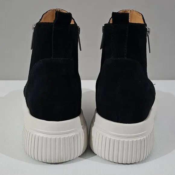 NEW J/Slides Wyona Sneaker Platform Waterproof Zip Up Black Suede Size 10