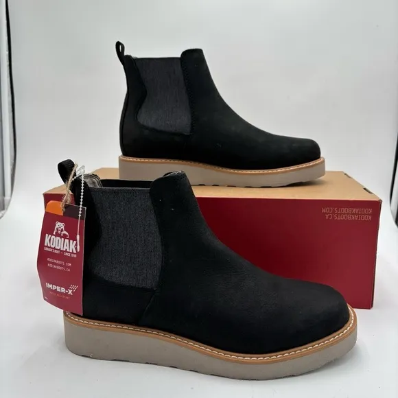 New Kodiak Women’s 7.5 Black Leather Bonshaw Chelsea Boots