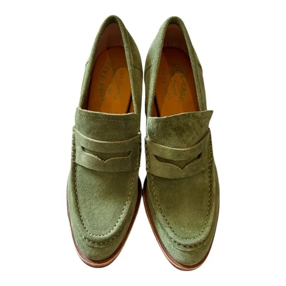 NEW KORK-EASE women's modeste heeled penny loafer in green