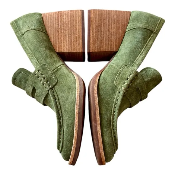 NEW KORK-EASE women's modeste heeled penny loafer in green