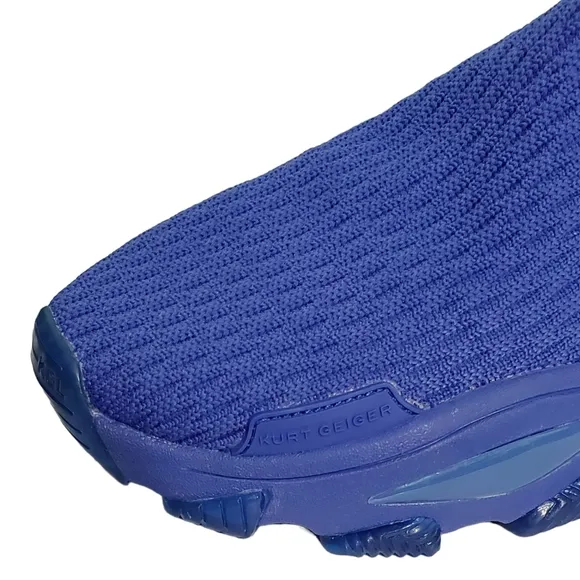 New Kurt geiger london lettie mens knit slip on high top sock sneakers blue