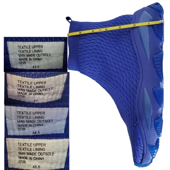 New Kurt geiger london lettie mens knit slip on high top sock sneakers blue
