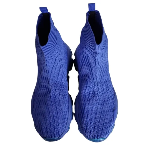 New Kurt geiger london lettie mens knit slip on high top sock sneakers blue