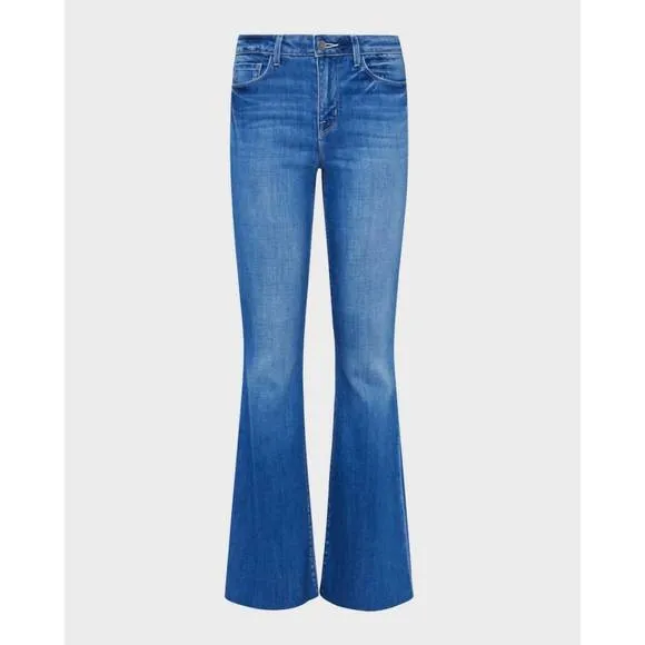 NEW L'AGENCE sera high rise sneaker flare jean in bordello