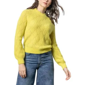 NEW LILLA P easy pointelle crewneck sweater in lemongrass
