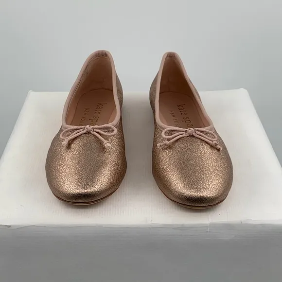 New Listing🌹NWT NIB Kate Spade Women’s Honey Metallic Leather Ballet Flats Shoes
