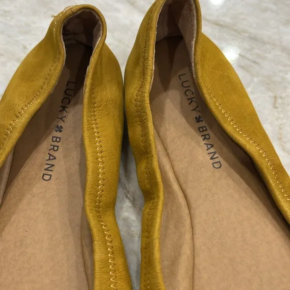 NEW Lucky Brand | Suede Slip On Erin Ballet Flats | Mustard Yellow | 10M