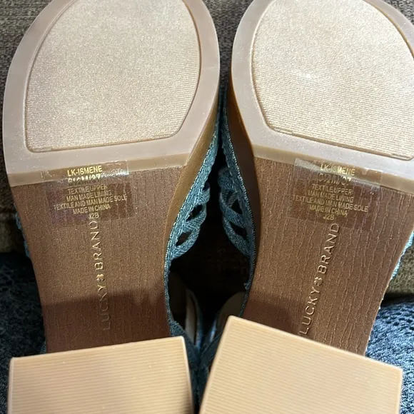 New Lucky Brand Women's Ismene Strappy Platform Denim Dress Sandals 6.5