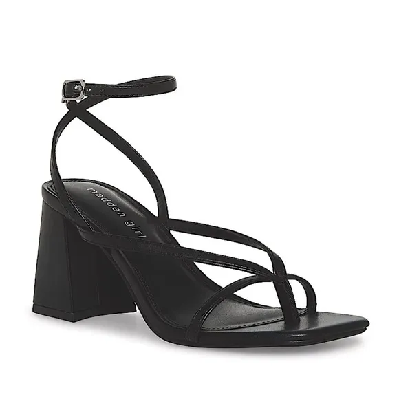 New Madden Girl by Steve Madden Chunky Heeled Strappy Sandals Black Size 9