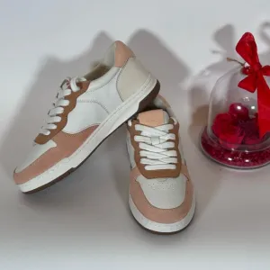 NEW Madewell Court Low-Top Sneakers in Peach Colorblock