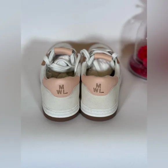 NEW Madewell Court Low-Top Sneakers in Peach Colorblock