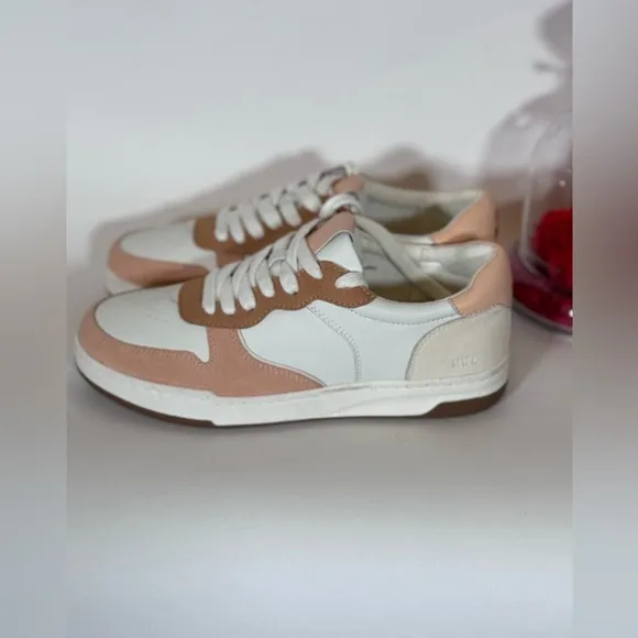 NEW Madewell Court Low-Top Sneakers in Peach Colorblock