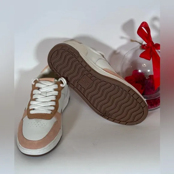 NEW Madewell Court Low-Top Sneakers in Peach Colorblock