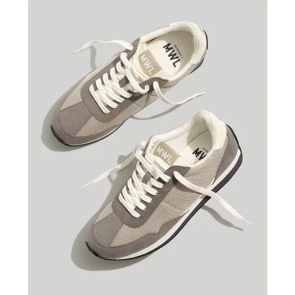 NEW Madewell League Sneakers in Washed Nubuck and Mesh in Coastal Granite Multi
