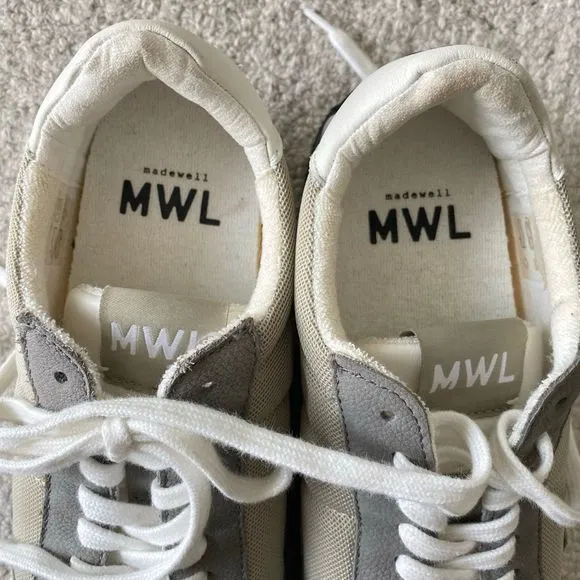 NEW Madewell League Sneakers in Washed Nubuck and Mesh in Coastal Granite Multi
