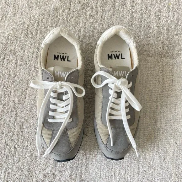 NEW Madewell League Sneakers in Washed Nubuck and Mesh in Coastal Granite Multi