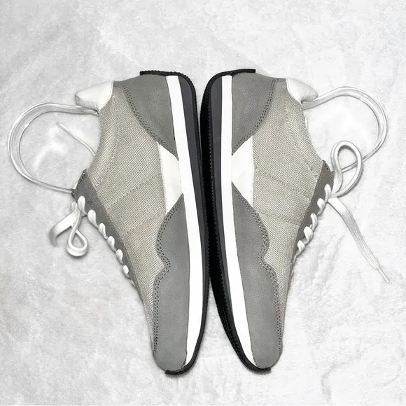 NEW Madewell League Sneakers in Washed Nubuck Leather &amp; Mesh Gray size women’s 7