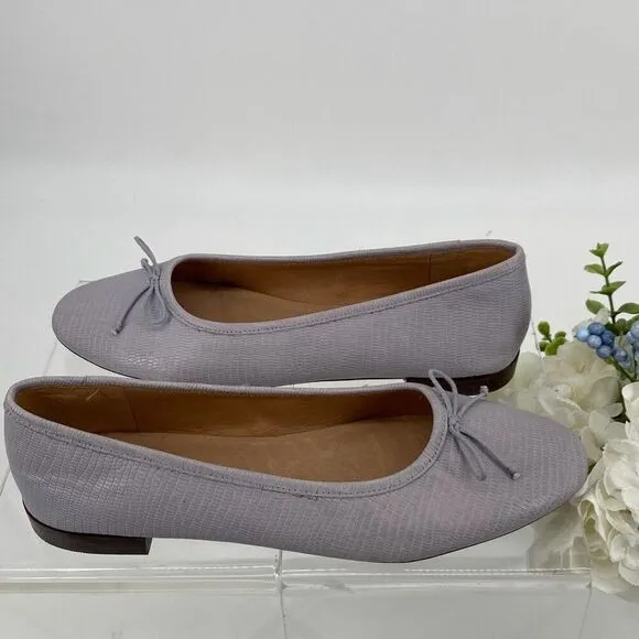 NEW MADEWELL THE ADELLE LIZARD EMBOSSED BALLET FLAT IN LILAC MORNING MIST 9
