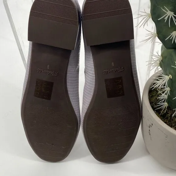 NEW MADEWELL THE ADELLE LIZARD EMBOSSED BALLET FLAT IN LILAC MORNING MIST 9