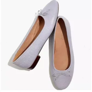 NEW MADEWELL THE ADELLE LIZARD EMBOSSED BALLET FLAT IN LILAC MORNING MIST 9