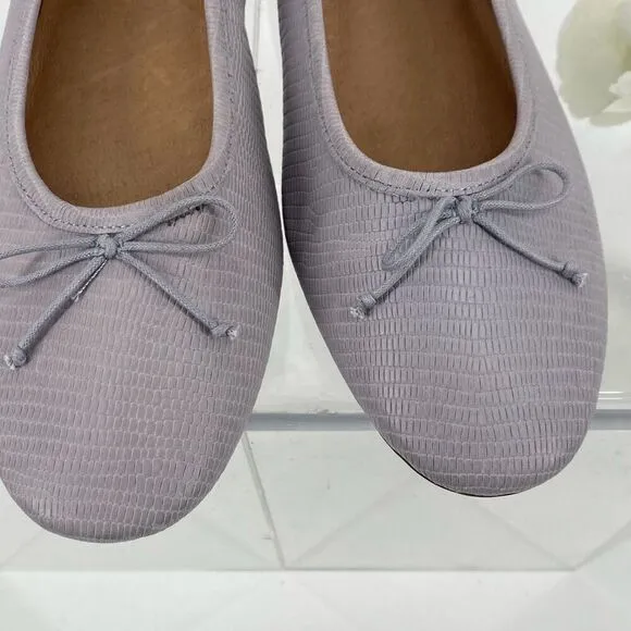 NEW MADEWELL THE ADELLE LIZARD EMBOSSED BALLET FLAT IN LILAC MORNING MIST 9