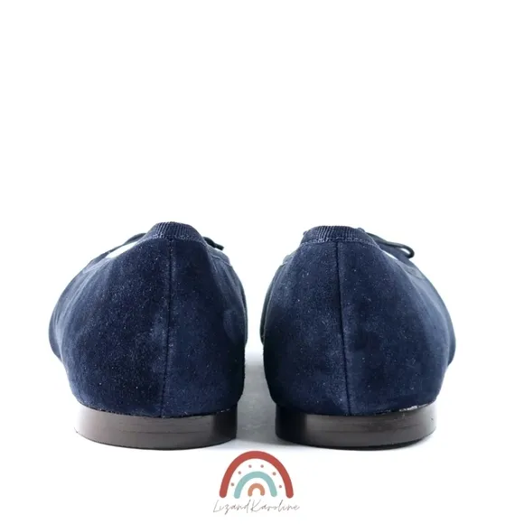 New! Madewell The April Ballet Flat in Deep Indigo Leather Suede 10