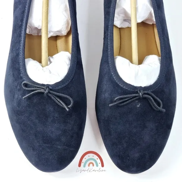New! Madewell The April Ballet Flat in Deep Indigo Leather Suede 10