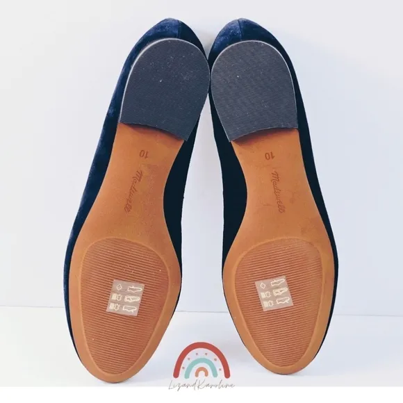 New! Madewell The April Ballet Flat in Deep Indigo Leather Suede 10