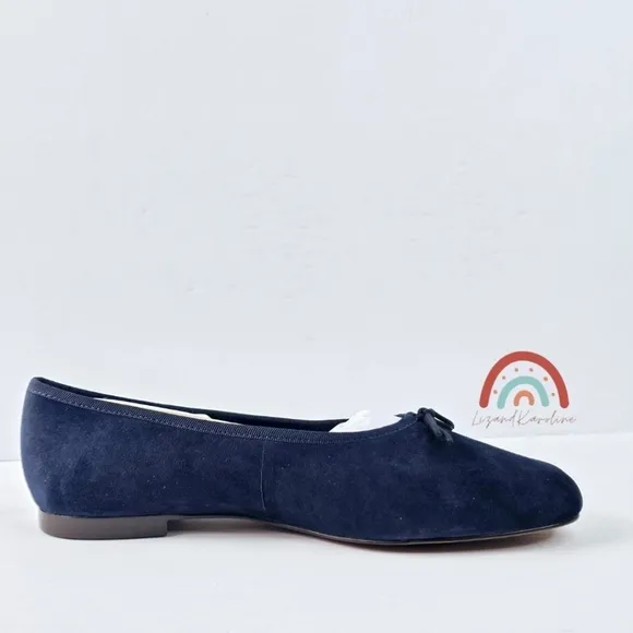 New! Madewell The April Ballet Flat in Deep Indigo Leather Suede 10