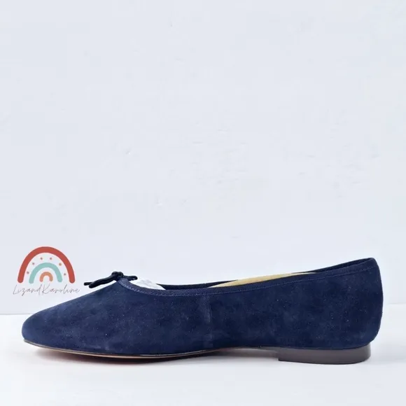New! Madewell The April Ballet Flat in Deep Indigo Leather Suede 10