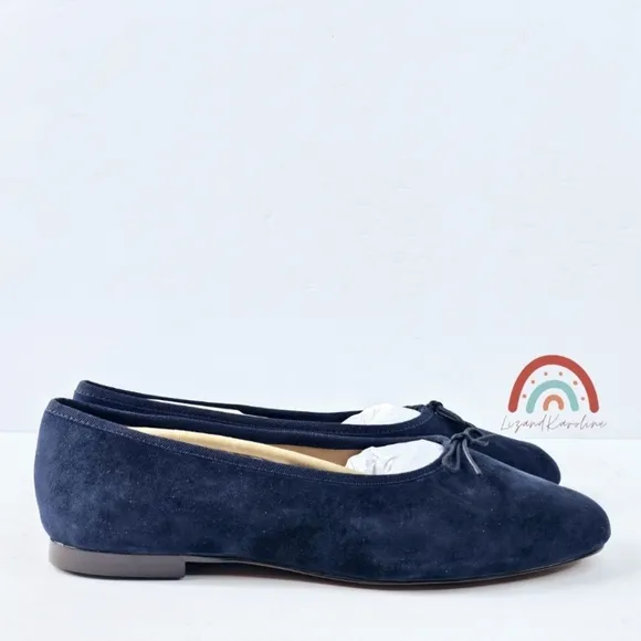 New! Madewell The April Ballet Flat in Deep Indigo Leather Suede 10