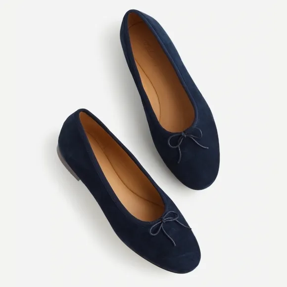 New! Madewell The April Ballet Flat in Deep Indigo Leather Suede 10