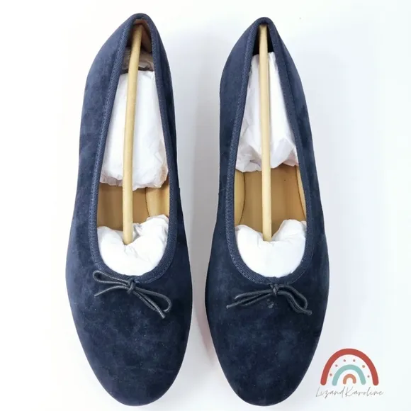 New! Madewell The April Ballet Flat in Deep Indigo Leather Suede 10