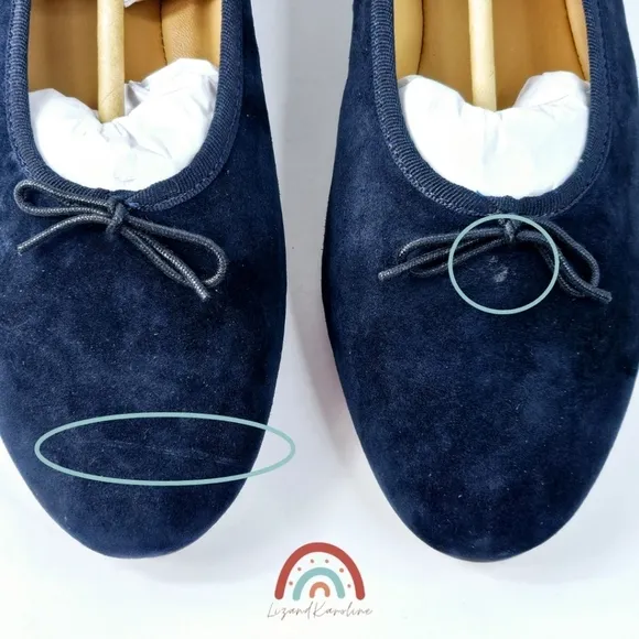 New! Madewell The April Ballet Flat in Deep Indigo Leather Suede 10