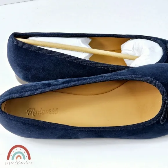 New! Madewell The April Ballet Flat in Deep Indigo Leather Suede 10