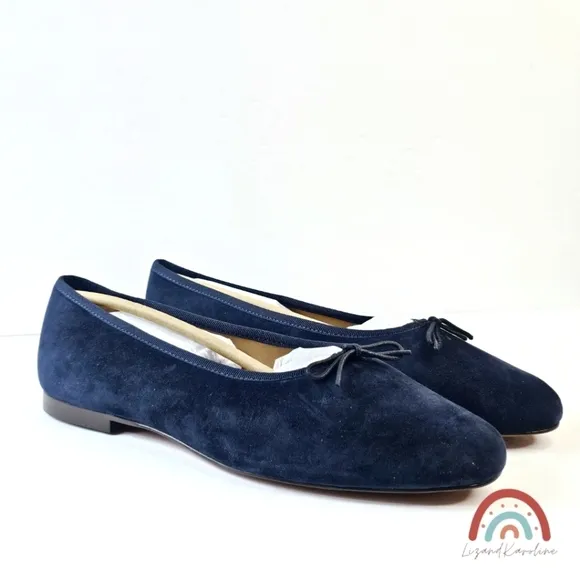 New! Madewell The April Ballet Flat in Deep Indigo Leather Suede 10