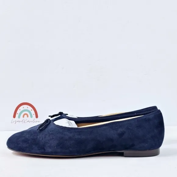 New! Madewell The April Ballet Flat in Deep Indigo Leather Suede 10