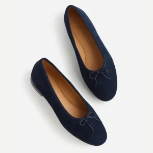 New! Madewell The April Ballet Flat in Deep Indigo Leather Suede 10