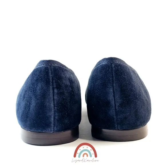 New! Madewell The April Ballet Flat in Deep Indigo Leather Suede 8