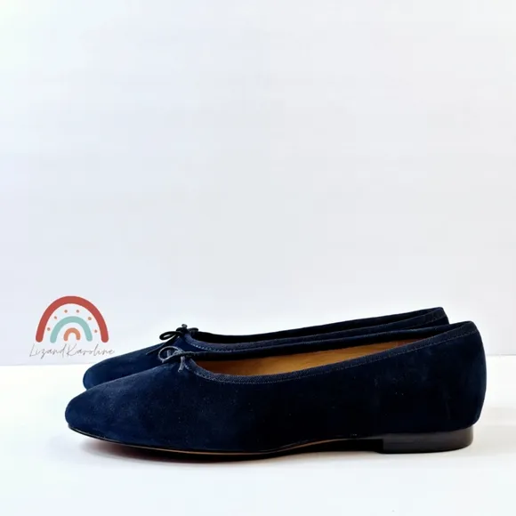 New! Madewell The April Ballet Flat in Deep Indigo Leather Suede 8