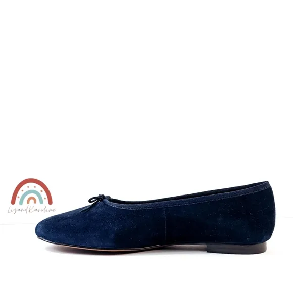 New! Madewell The April Ballet Flat in Deep Indigo Leather Suede 8