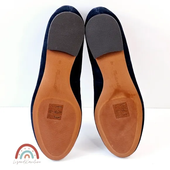 New! Madewell The April Ballet Flat in Deep Indigo Leather Suede 8