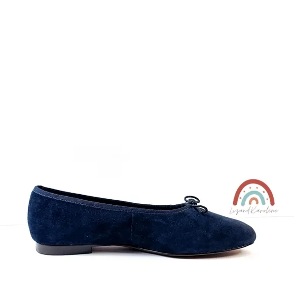 New! Madewell The April Ballet Flat in Deep Indigo Leather Suede 8