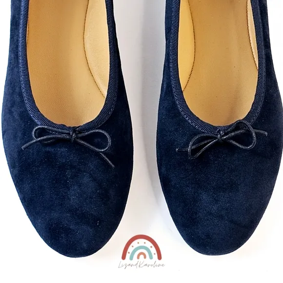 New! Madewell The April Ballet Flat in Deep Indigo Leather Suede 8