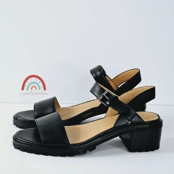 New! Madewell The Erin Leather Lugsole Sandal