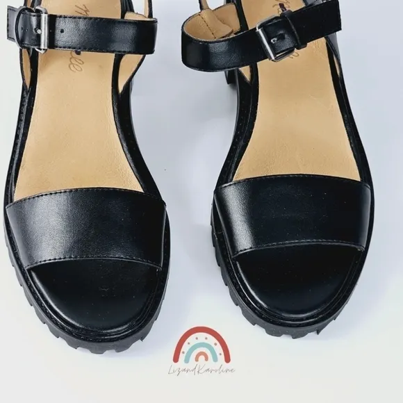New! Madewell The Erin Leather Lugsole Sandal