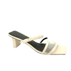 NEW Mercedes Castillo Ava Sandals Womens 9 Heels Chic Designer Luxury Neutral