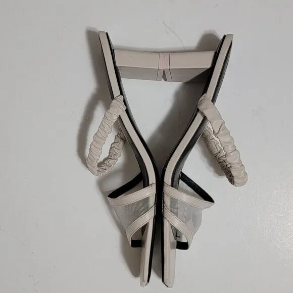 NEW Mercedes Castillo Ava Sandals Womens 9 Heels Chic Designer Luxury Neutral