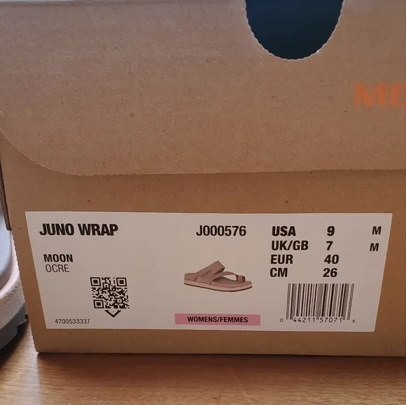 New Merrell Juno Wrap Sandals slides in Moon buff tan 9 Women's Shoes Wide Feet