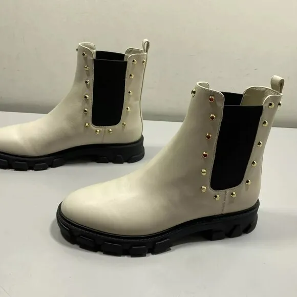NEW MICHAEL KORS Women's Ridley Boots Size 10M Chelsea Pull-On Round Toe Studded